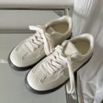 Popular Thick-Soled Sneakers for Women Ins Trbottom 2025 Spring and Autum New Style Breathable and Versatile Student Sports and Leisure White Shoes