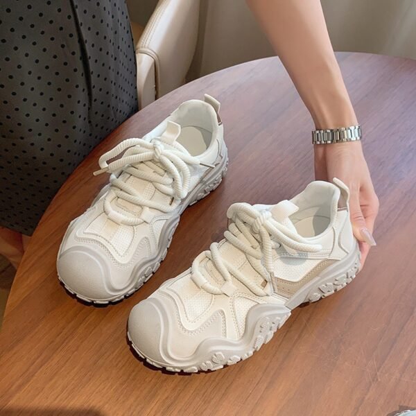 Sports Shoes for Women, 2026 Spring New Popular Thick-Soled Versatile White Shoes, Mesh Breathable Running Casual Shoes
