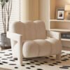 French Cream Style Casual Chair Designer Lazy Lamb Velvet Living Room Balcony Modern Simple Single Sofa Chair