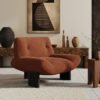 Vintage-Style Living Room Single Sofa Chair, Designer Model, White Ash Wood, Balcony, Guesthouse Reception, Lazy Leisure High-Back Chair