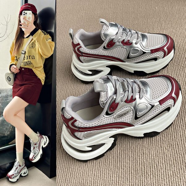 Thick-Soled Dad Shoes for Women, 2026 Spring New Popular Thin Mesh Breathable Sneakers, Versatile Casual Sports Shoes