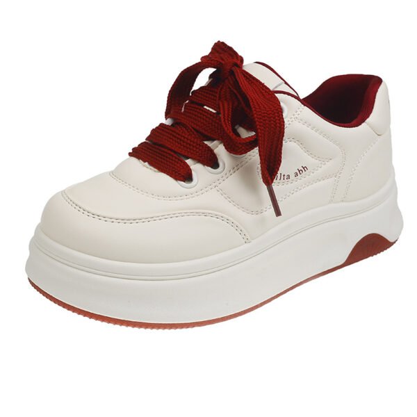Explosions Bread Shoes Women's 2025 New Thick-soled All-match Super-fire White Shoes Soft-soled Increased Casual Sports Shoes