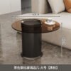 Modern Simple Light Luxury Minimalist Rock Board Coffee Table Small Apartment Living Room Home Tea Table Small Size Round Coffee Table Combination Table