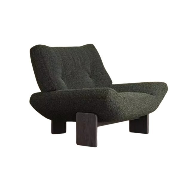 Vintage Single Sofa Chair Silent Wind Solid Wood Leisure Chair Hotel Living Room Club Reception Chair Designer Negotiation Chair