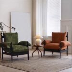 French Style Entry Luxury Solid Wood Single Chair Designer Living Room Home Meeting Guest Sofa Chair Solid Wood Antique Red Wood Chair
