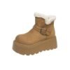 Heightened Thick-Soled Women's Shoes, Snow Boots, Women's Birkenstock Shoes, Boots, Short Boots, 2025 New Winter Velvet Warm Cotton Shoes