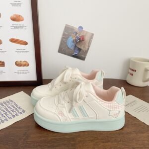 Student White Sneakers for Women 2026 Spring and Autumn New Thick-Soled Versatile Trendy Niche Bread Shoes Casual Sneakers