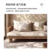 Log Wabi-Sabi Style Sofa Chair Simple Style Modern Solid Wood Three-Person Sofa Small Apartment Solid Wood Living Room Sofa