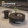 Modern Simple Light Luxury Minimalist Rock Board Coffee Table Small Apartment Living Room Home Tea Table Small Size Round Coffee Table Combination Table