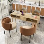 Italian Accessible Luxury Fabric Dining Chair Milk Tea Shop Cafe Reception Back Chair Sales Department Reception Negotiation Leisure Chair