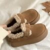 Thick-Soled Fleece-Lined Thickeneded Birkenstock Shoes for Women 2025 New Autumn and Winter Loafers Birkenstock Cotton Shoes Warm Snow Boots