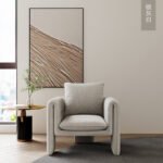 Italian-Style Light Luxury Single Sofa Chair Designer Living Room Office Reception Area Leisure Chair Minimalist Solid Wood with Armrests