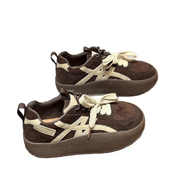 Retro Thick-Soled Gat-Style Sneakers for Women, 2026 Spring New Versatile Casual Sports Shoes, Height-Increasing Dad Shoes