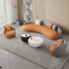 الحديثة الحد الأدنى تصميم منحني أريكة صالون تجميل الاستقبال أريكة طاولة القهوة مزيج مكتب التفاوض أريكة منحنية