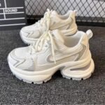 Thick-Soled Dad Shoes for Women, 2026 Spring and Summer New Versatile Breathable Mesh Sneakers, Lightweight Casual White Shoes