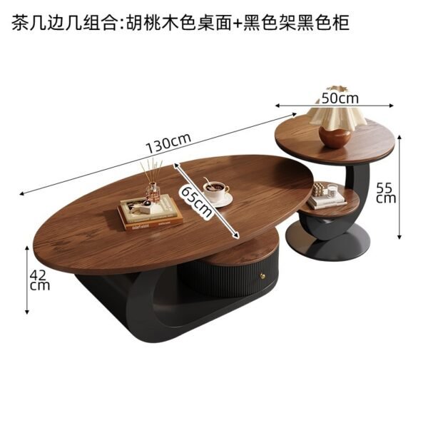 Walnut Coffee Table Light Luxury High-End Small Apartment Living Room Home French Mid-Century Style Designer New Coffee Table
