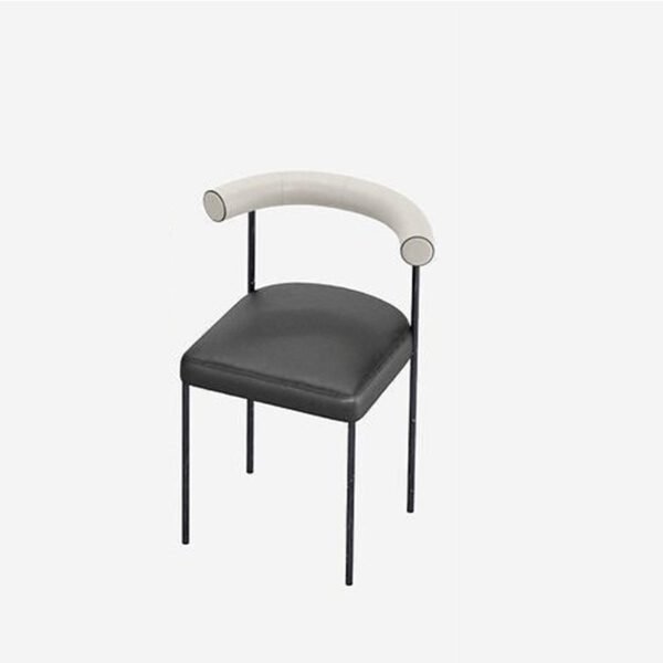 Nordic Simple Fabric Upholstered Backrest Chair Hotel Restaurant Wrought Iron Dining Chair Coffee Milk Tea Shop Chair High Backrest
