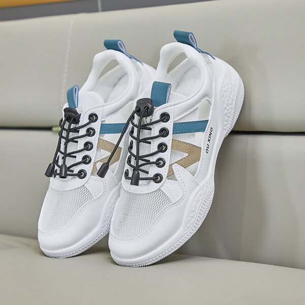 Baotou Sports Sandals for Women, 2026 Summer Thin Mesh Shoes for Outdoor Wear, Hollow Breathable Soft-Soled Casual White Shoes