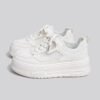 Popular White Shoes for Women 2025 New Spring Women's Shoes Versatile Thick Sole Heightening Board Shoes Casual Sports Dad Shoes