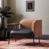 Italian Minimalist 2025 New Accessible Luxury Fabric Bedroom Negotiation Chair Mid-Century Style Scandinavian Single Chair Living Room Chair