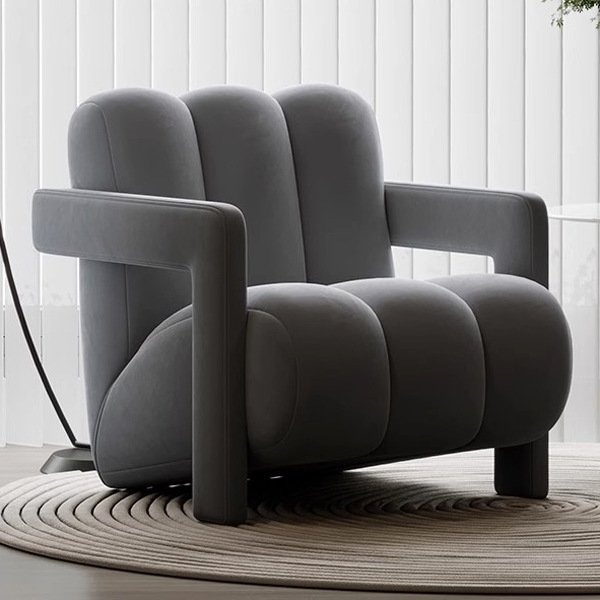 French Cream Style Casual Chair Designer Lazy Lamb Velvet Living Room Balcony Modern Simple Single Sofa Chair