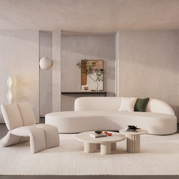 Internet celebrity single sofa special-shaped designer negotiation table and chair combination one table and two chairs creative leisure beauty salon Hotel