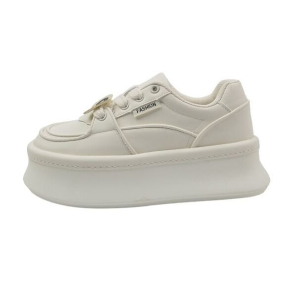 Popular Platform Thick-Soled White Shoes for Women, Versatile Niche Sneakers, 2025 New Spring and Autum Heightening Casual Sports Shoes