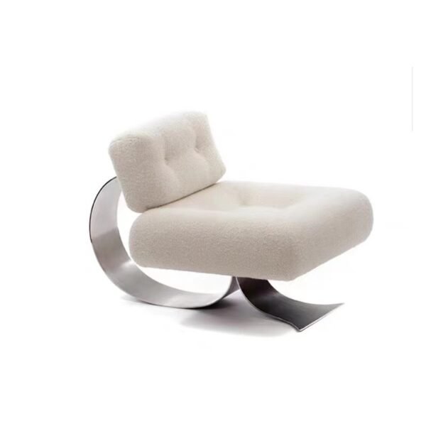 Black peach K Hotel Villa living room single sofa Italian Modern Art minimalist shaped metal fishtail leisure chair