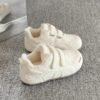 Velcro Flats White Shoes for Women 2025 New Warm Fleece-Lined Casual Sneakers Ins Trendy Versatile Sports Shoes