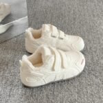 Velcro Flats White Shoes for Women 2025 New Warm Fleece-Lined Casual Sneakers Ins Trendy Versatile Sports Shoes