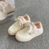 2026 Spring New Breathable Thick-Soled White Sneakers for Women, Versatile with Skirts, Student Niche Style Bread Shoes