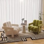 French Cream Style Casual Chair Designer Lazy Lamb Velvet Living Room Balcony Modern Simple Single Sofa Chair