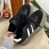 Fleece-Lined German Training Shoes for Women, 2025 Autumn and Winter New Thick-Soled Height-Increasing Popular Versatile Warm Cotton Shoes, Casual Sports Sneakers
