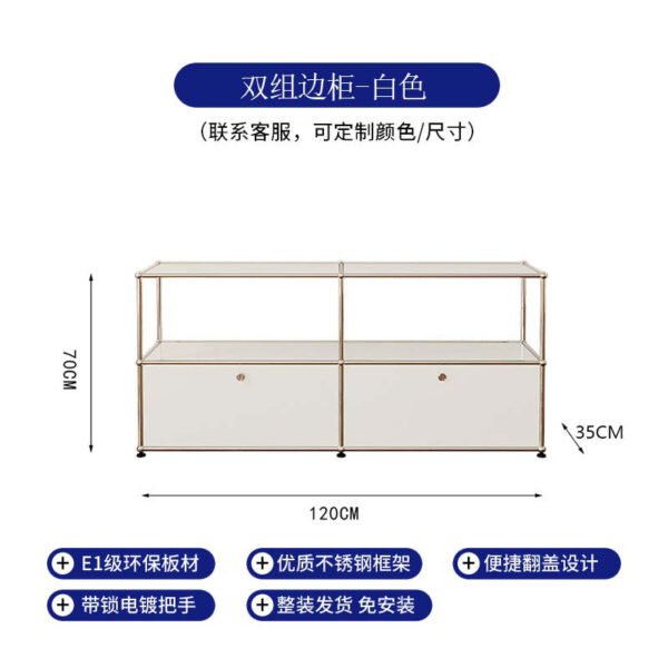 Stainless steel drawer cabinet, vintage living room combination TV cabinet, storage sideboard module, Uins minimalist modern design SM