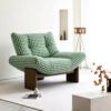 Simple and modern plaid fabric sofa, designer style, suitable for living rooms, bedrooms, and balconies, with solid wood frame