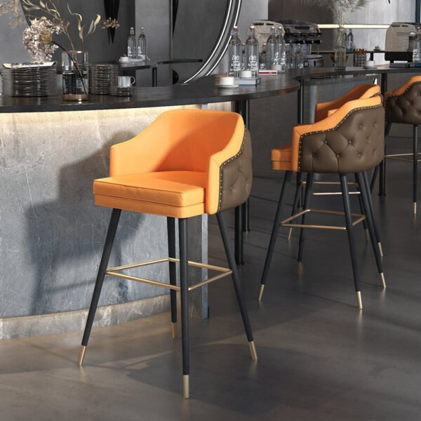 Nordic Light Luxury Bar Chair, Modern Minimalist Bar Chair, Stylish Bar Chair, Home-Use High-Back Stool, High-Legged Stool