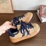 Women's Sneakers 2026 Spring and Autumn New Popular Niche Versatile Student Thick-Soled White Casual Sports Shoes