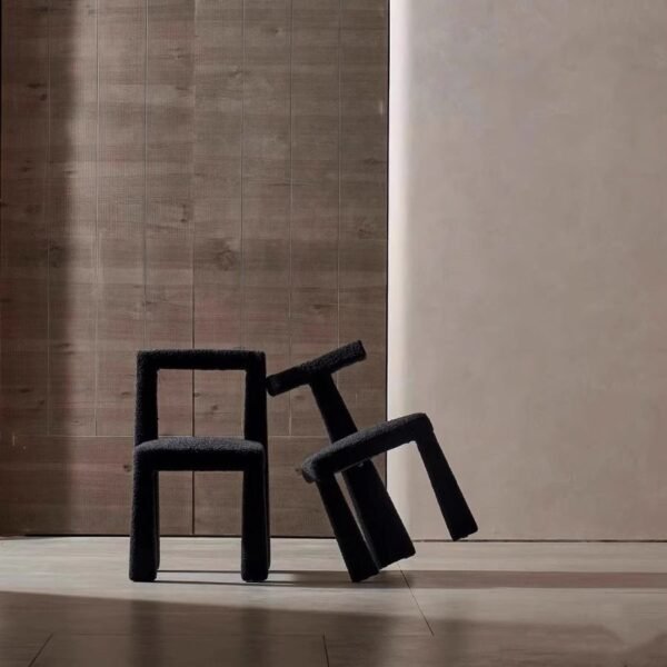 Silky Style Lambskin Dining Table and Chair Designer Chair Modern Simple Home Makeup Stool Internet Popular ins Chair