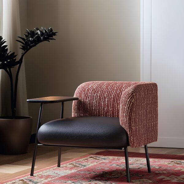 Italian Minimalist 2025 New Accessible Luxury Fabric Bedroom Negotiation Chair Mid-Century Style Scandinavian Single Chair Living Room Chair