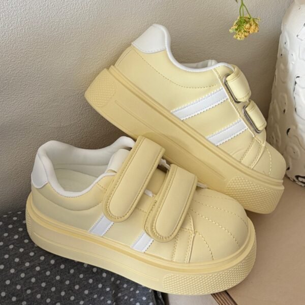 Women's Platform Sneakers 2026 New Spring Sports Casual Shoes with Velcro Versatile Shell Sneakers