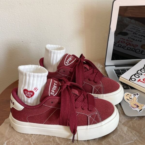 Canvas Shoes for Women 2025 Spring and Autum New Retro Shoes Ins Trbottomy Versatile Niche Student Thick-Soled Casual Sneakers