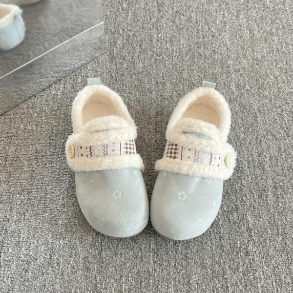 Slip-On Fleece-Lined Birkenstock Shoes for Women, 2025 New Autumn and Winter Warm Furry Shoes, Thickened White Sneakers, Double-Layer Cotton Shoes