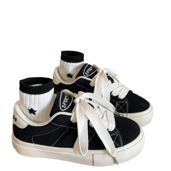 Canvas Shoes for Women 2025 Spring and Autum New Retro Shoes Ins Trbottomy Versatile Niche Student Thick-Soled Casual Sneakers