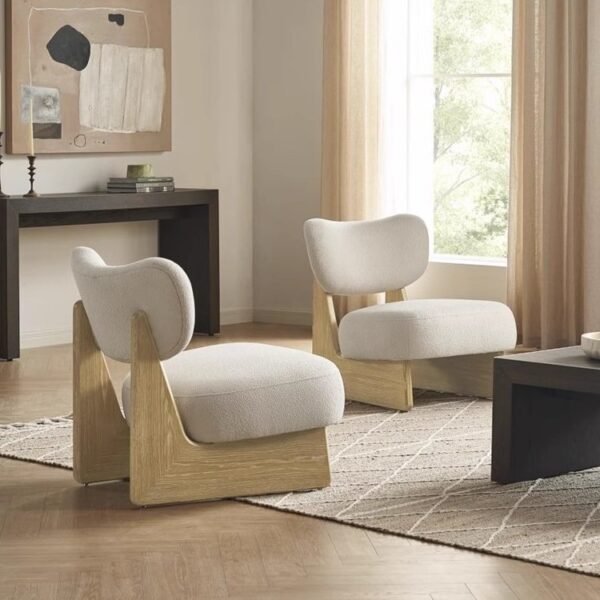 Quiet Style Solid Wood Single Sofa Chair Japanese Style Small Apartment Living Room Balcony Modern Simple Casual Style Sofa Chair