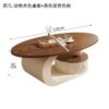 Walnut Coffee Table Light Luxury High-End Small Apartment Living Room Home French Mid-Century Style Designer New Coffee Table
