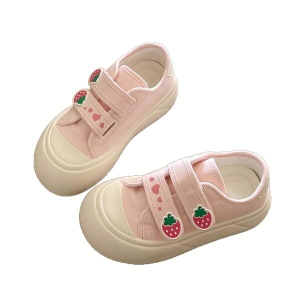 Strawberry Pink Canvas Shoes for Women 2025 New Breathable Thick-Soled Casual Sports Sneakers for Students Versatile Ugly Cute Big-Toe Shoes