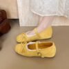 Evening Shoes with Gentle Bowknot Mary Jane Style for Women, 2026 Spring New Soft-Soled French Ballet Shoes