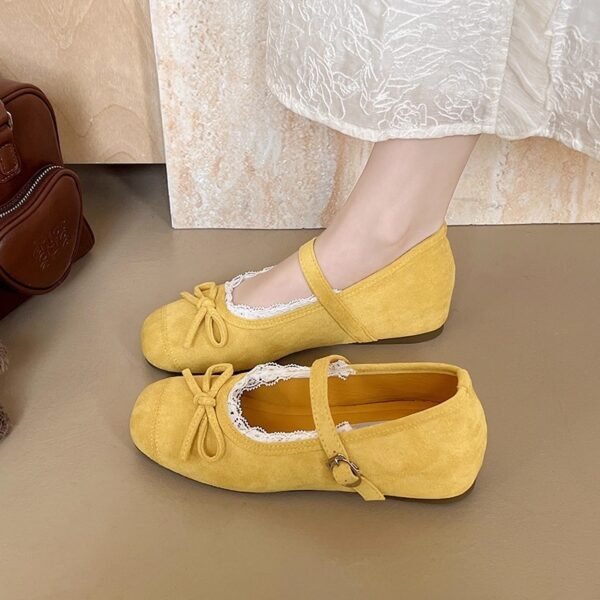 Evening Shoes with Gentle Bowknot Mary Jane Style for Women, 2026 Spring New Soft-Soled French Ballet Shoes