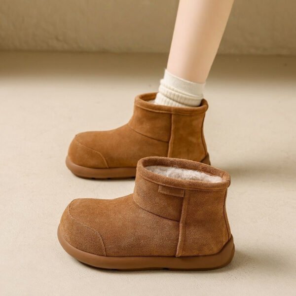 Ugly Cute Thick-Soled Snow Boots for Women 2025 New Winter Fleece-Lined Short Cotton Shoes Bread Shoes One-Legged Birkenstock Short Boots