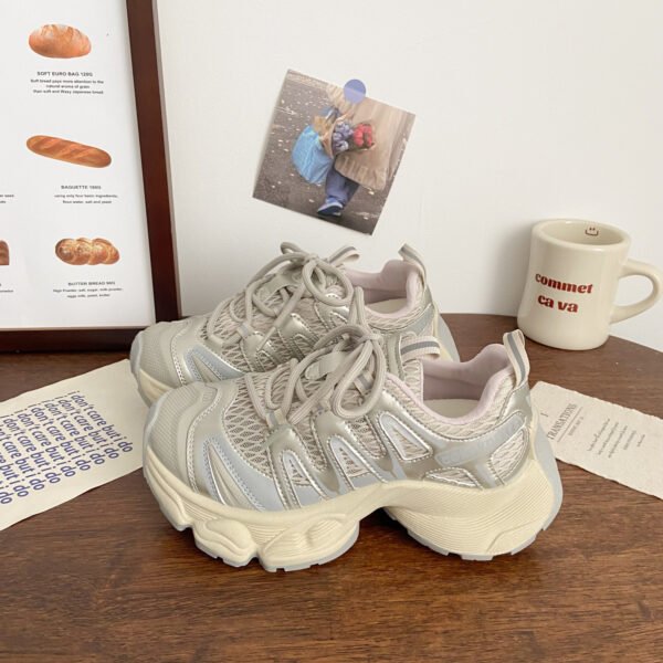 Women's Dad Shoes 2026 Spring/Summer New Thick-Soled Versatile Student Shoes That Make Feet Look Smaller, Breathable Mesh Sports Casual Shoes